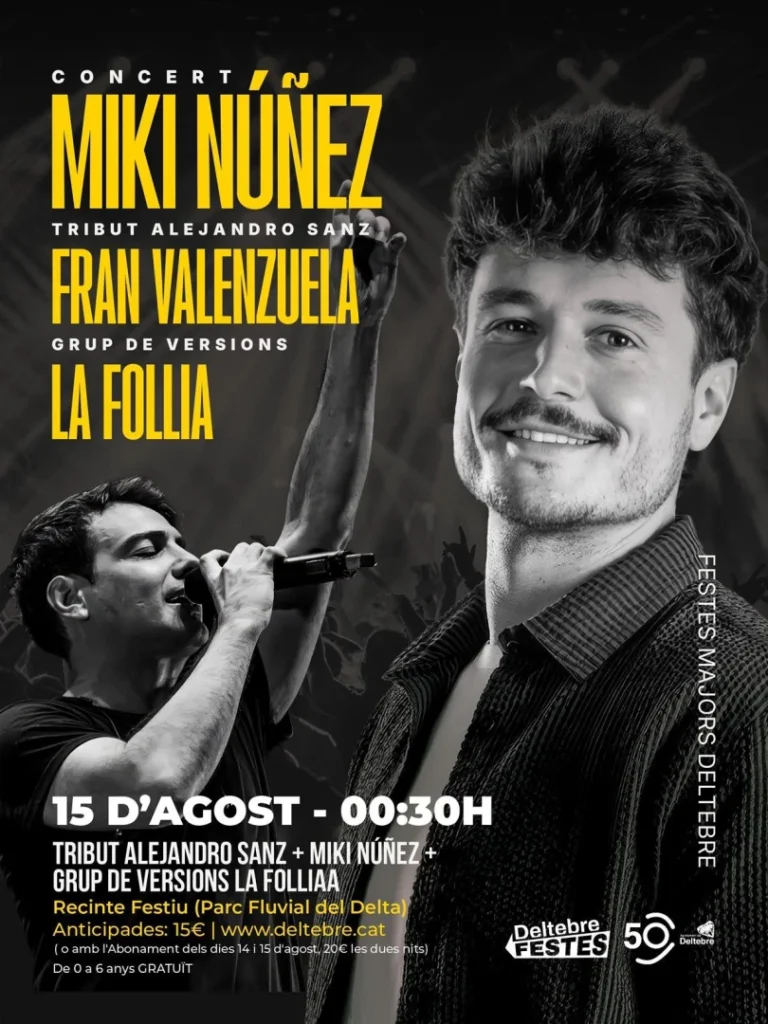 Tribut Alejandro Sanz + Miki Nuñez + Grup de versions la Follia